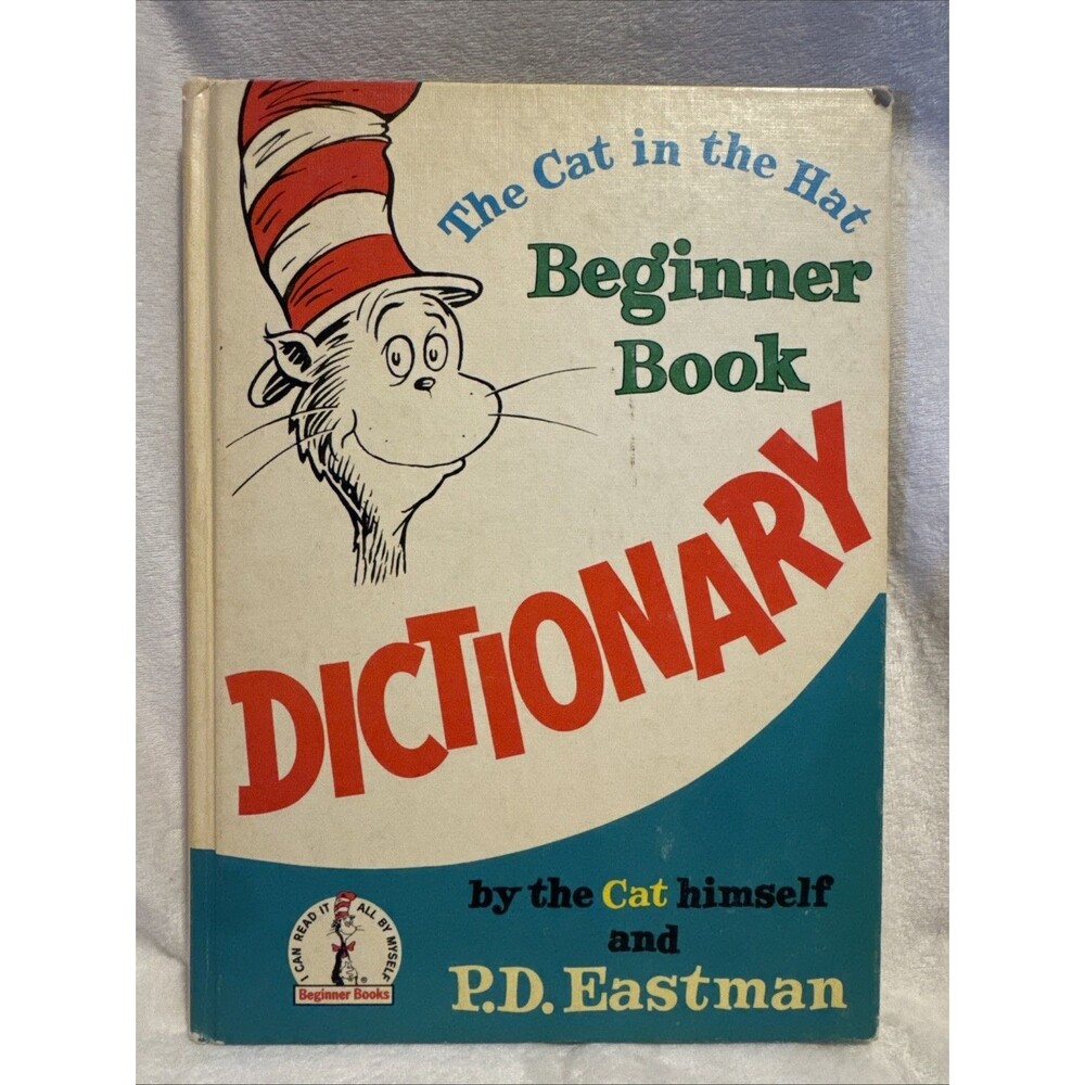Vintage Dr. Seuss The Cat In The Hat Beginner Book Dictionary, 1964 Large Book